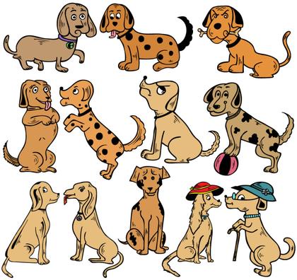 Cartoon Dachshund Dogs