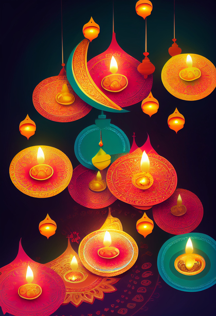 Colorful Diwali Greeting Card