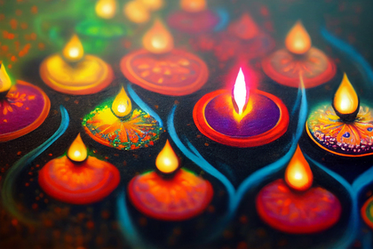Colorful Diwali Greeting Design