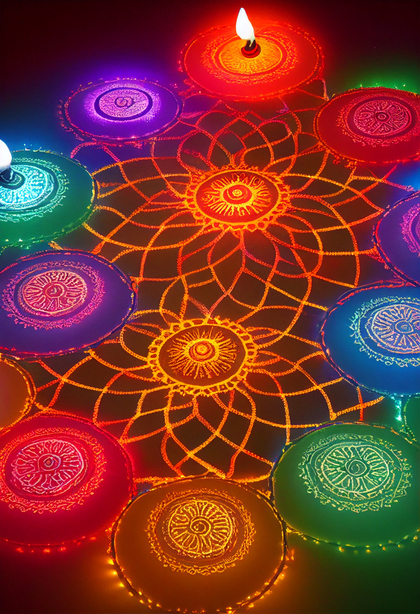 Colorful Diwali Greeting Card Image