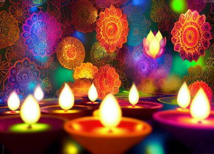 Colorful Happy Diwali Card Design