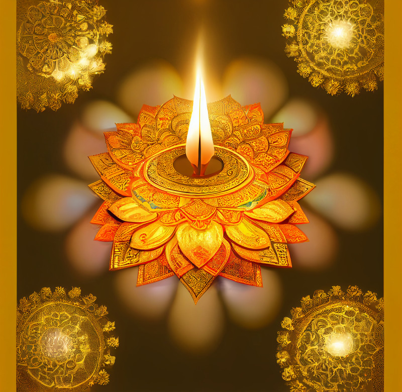 Golden Happy Diwali Background