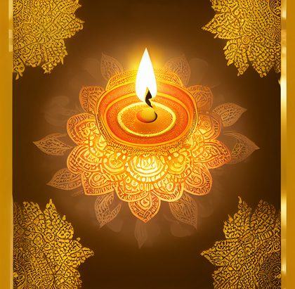 Gold Happy Diwali Design