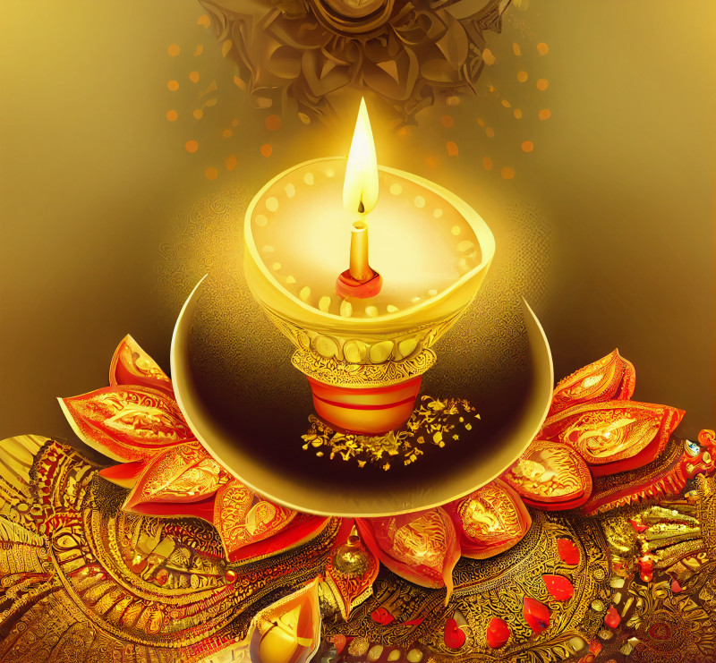 Gold Happy Diwali Background Image