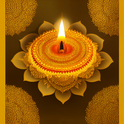 Gold Diwali Greeting Card Image