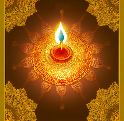 Gold Diwali Greeting Image