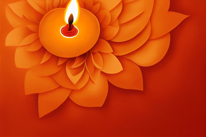 Orange Happy Diwali Card Design