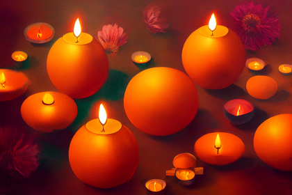 Orange Happy Diwali Design