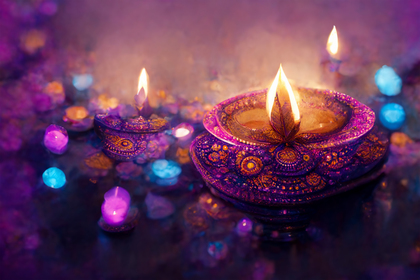 Purple Happy Diwali Background Image