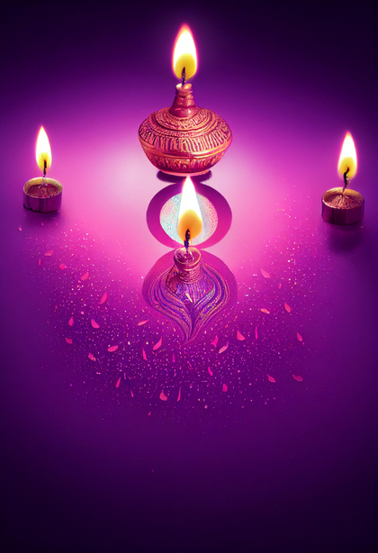 Purple Happy Diwali Poster Image