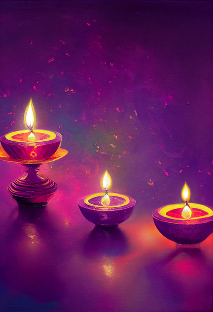 Purple Diwali Poster Image