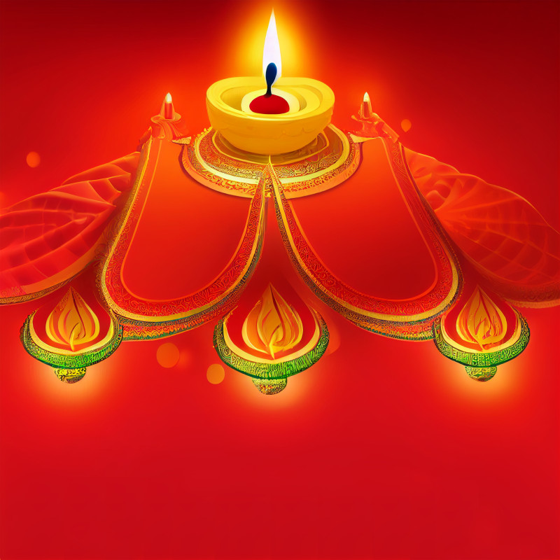 Red and Yellow Diwali Greeting Design