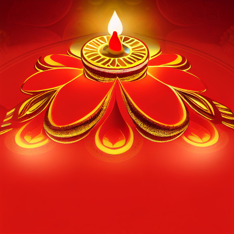 Red and Yellow Happy Diwali Background Design