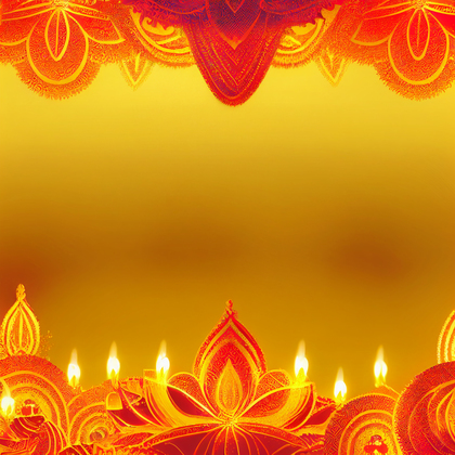 Red and Yellow Diwali Greeting Image