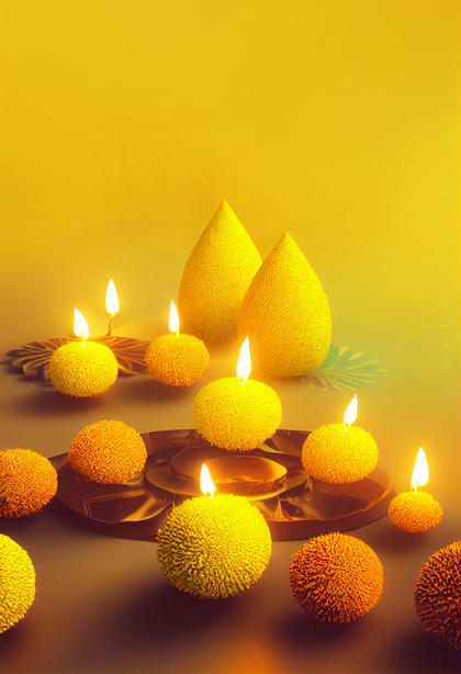 Yellow Happy Diwali Poster