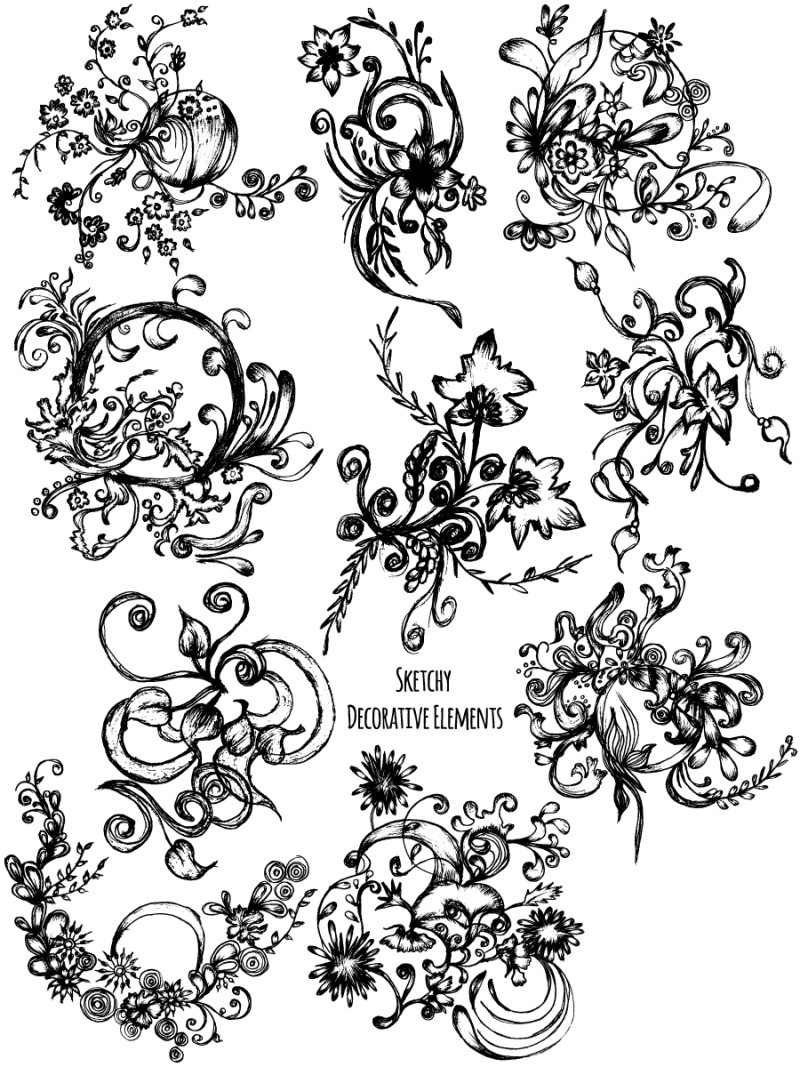 Sketchy Decorative Elements Vector and Photoshop Brush Pack-08