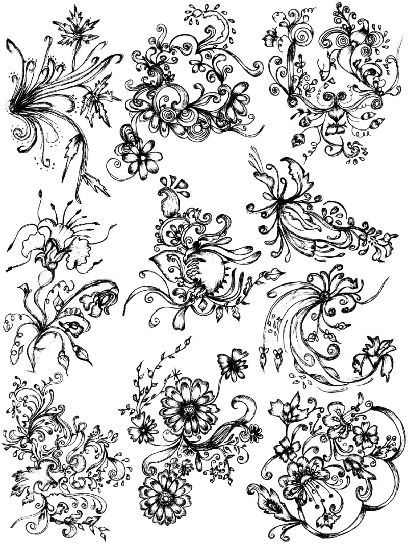Sketchy Decorative Elements Vector and Photoshop Brush Pack-09