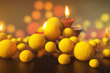 Yellow Diwali Greeting Card Image