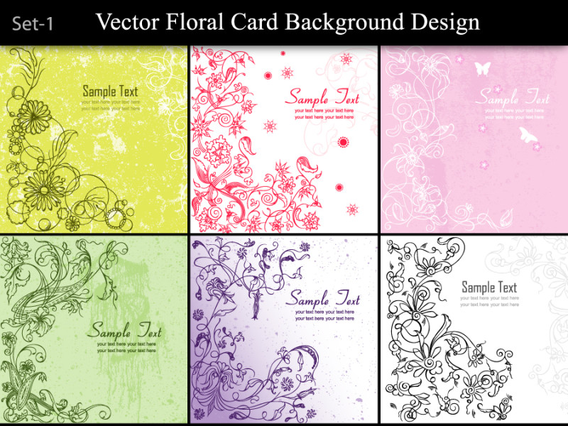 Vector Floral Card Background Designs