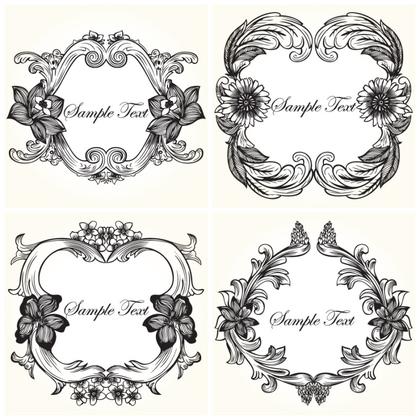 Elegant Floral Frames with Sample Text