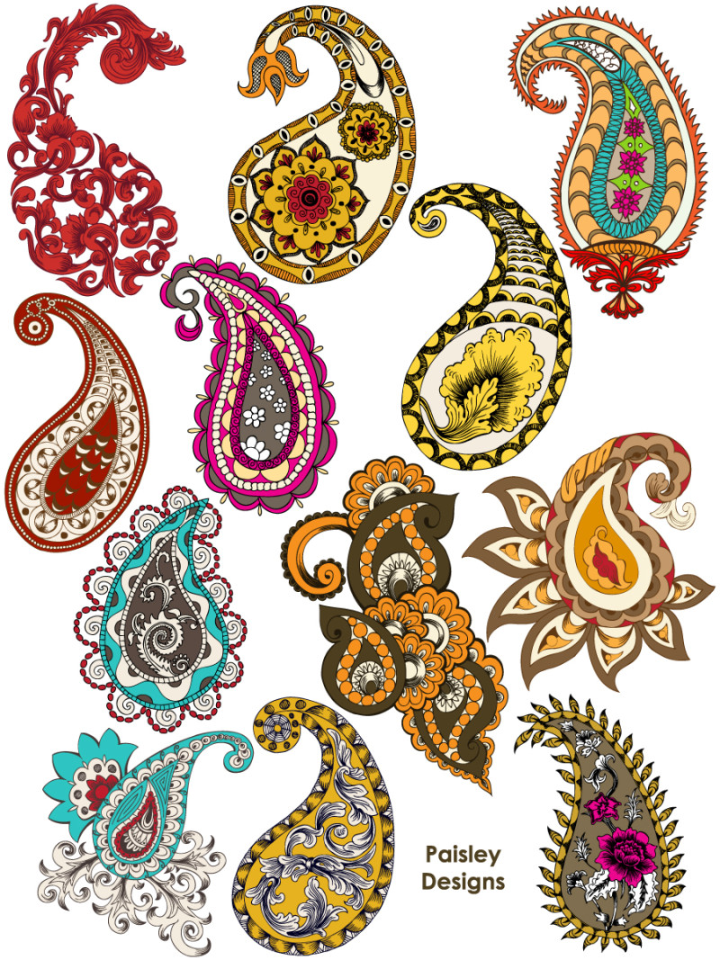 Hand Drawn Paisley Designs Vector and Photoshop Brush Pack-02
