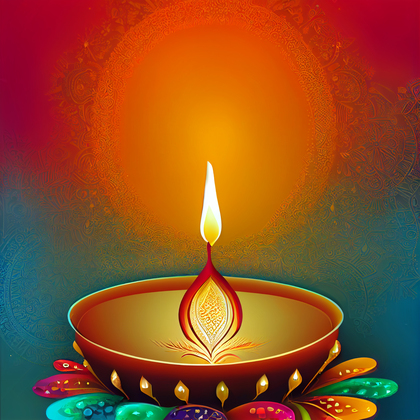Happy Diwali Diya Poster