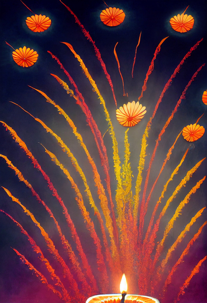 Happy Diwali Fireworks Background Image