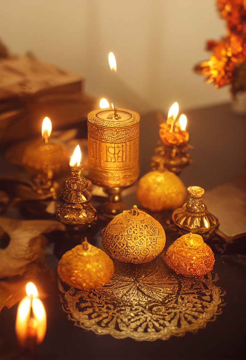 Gold Happy Diwali Card Image
