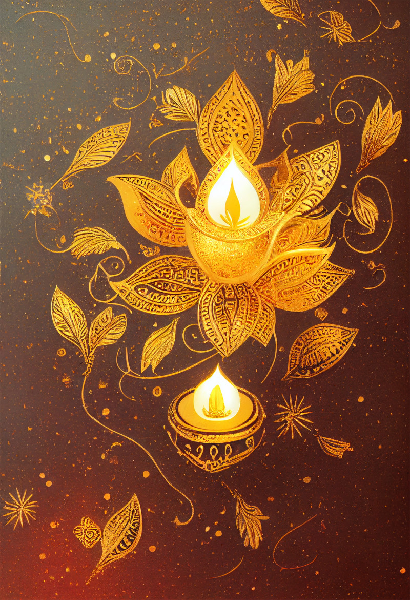 Gold Happy Diwali Design