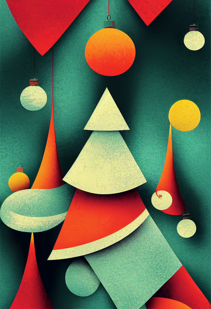 Pablo Picasso Style Christmas Theme Background