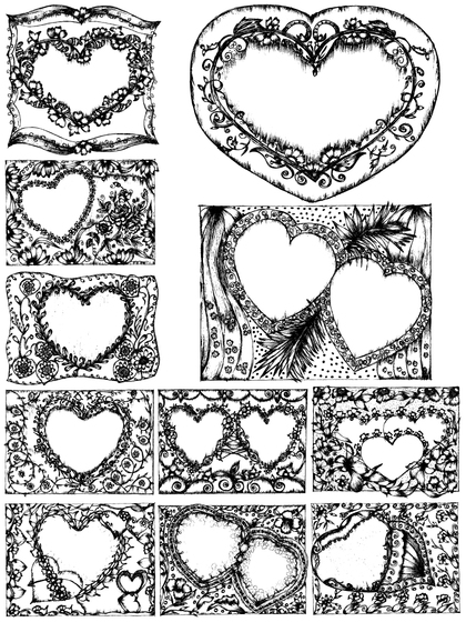 Sketchy Heart Vector and Photoshop Brush Pack-01