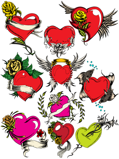 Hand Drawn Heart Vector and Brushes Pack-01