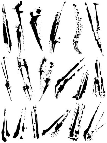 Abstract Black Ink Splatter Elements
