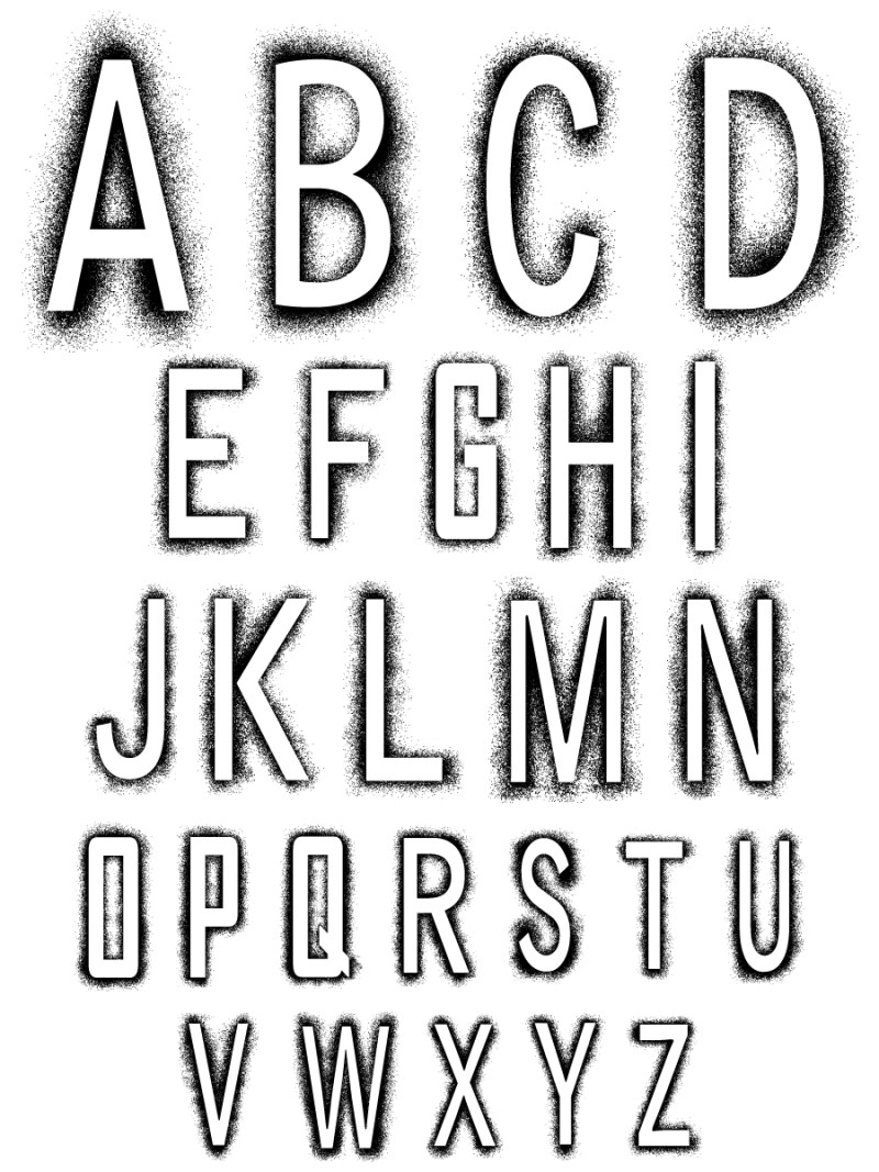 Spray Paint Alphabet Vector and Photoshop Brush Pack-01