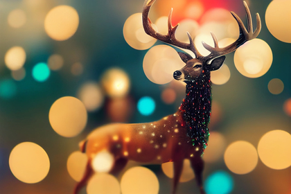 Christmas Background with Deer Image