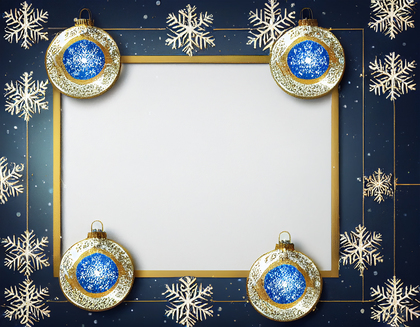 Blue Christmas Frame