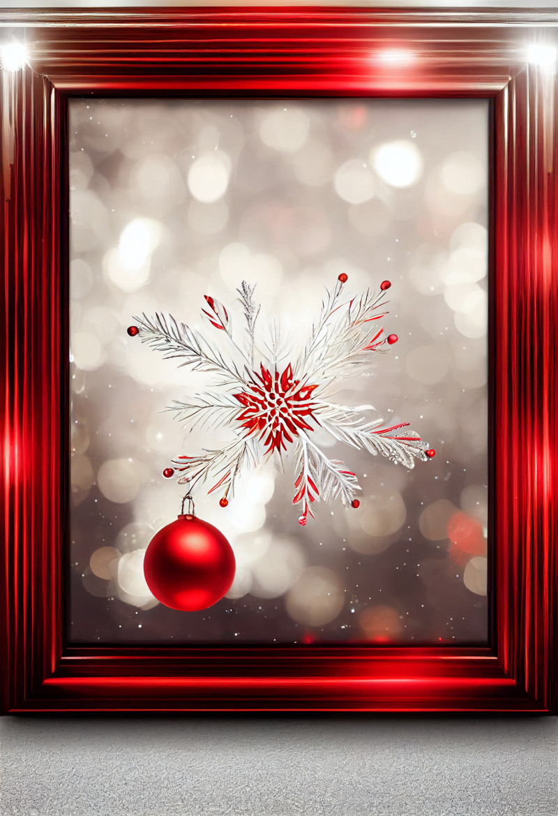 Red Christmas Frame Background