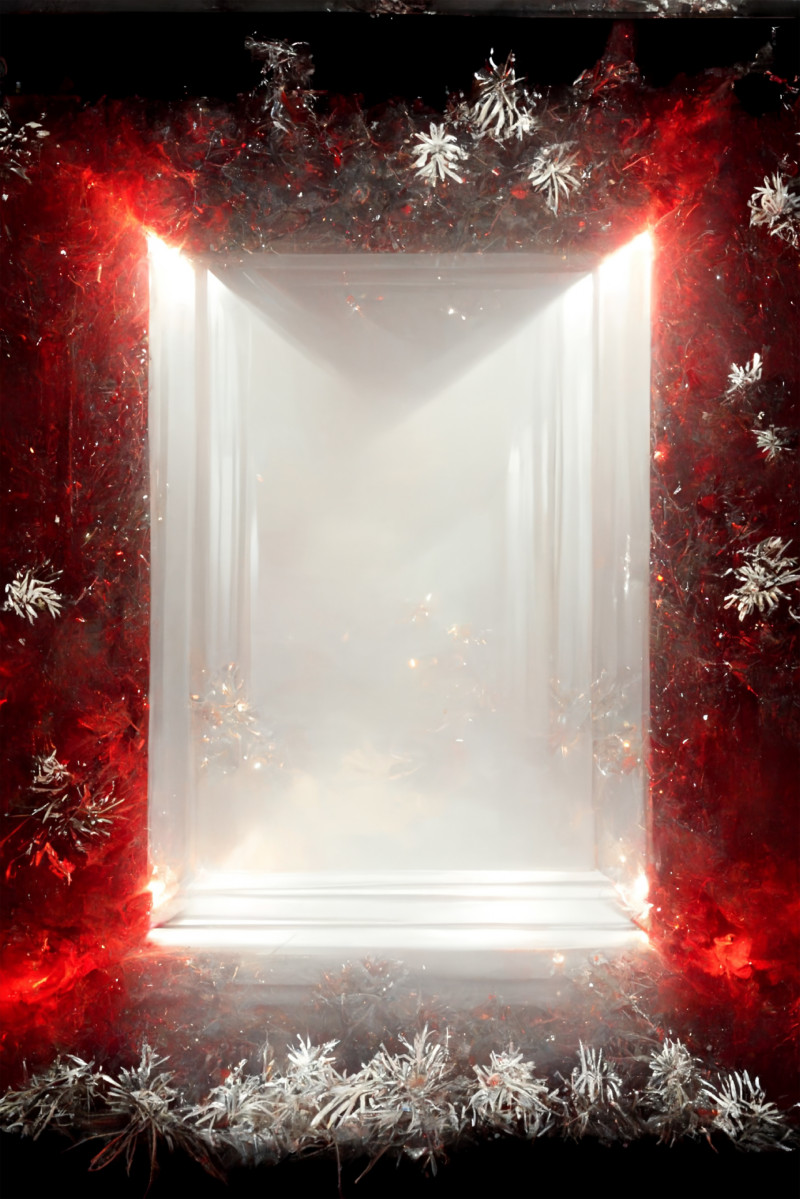 Red Christmas Frame Background Image