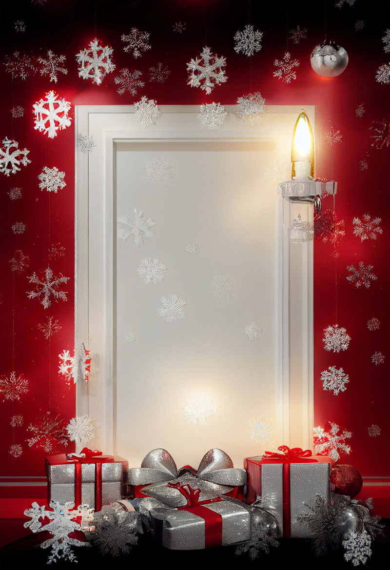 Red Christmas Frame Background Image