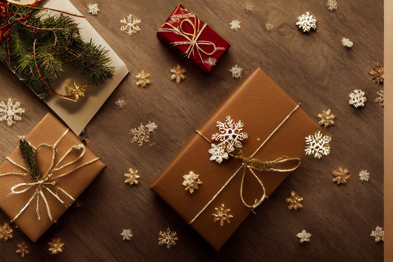 Christmas Background with Gift Boxes