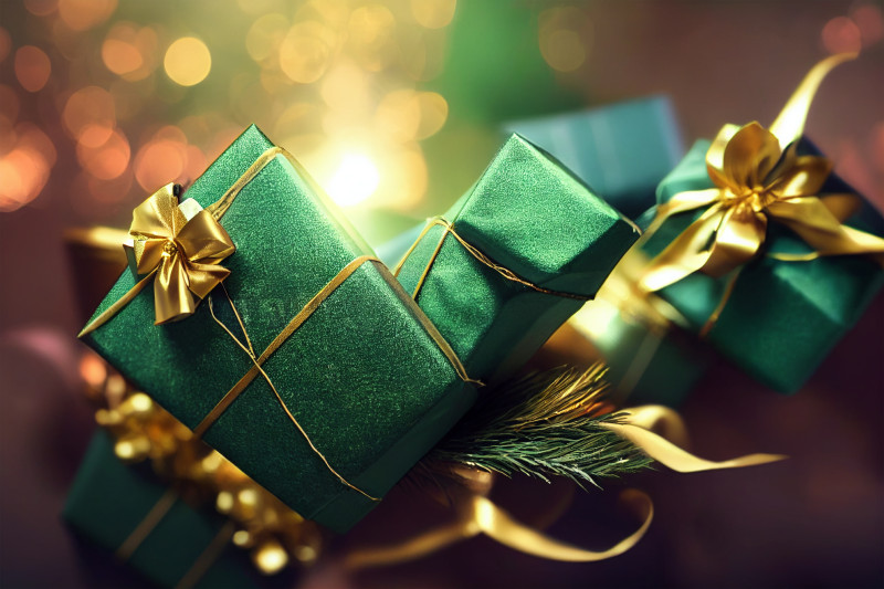 Christmas Background with Gift