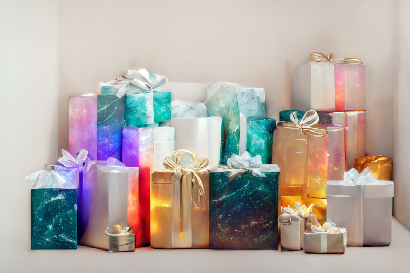 Christmas Background with Gift Boxes Image