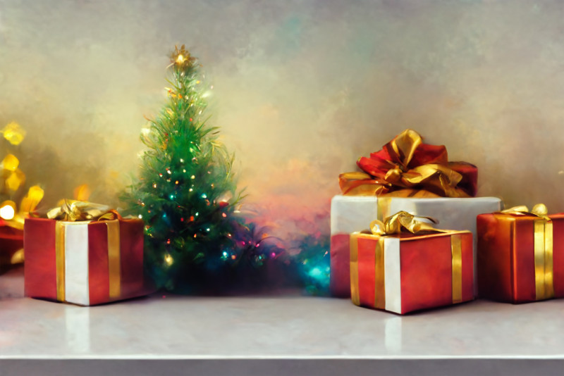 Christmas Background with Gifts Image