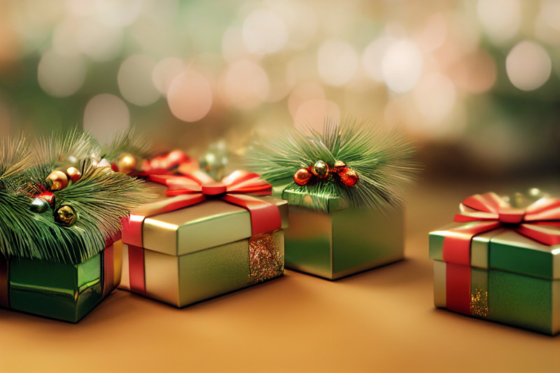 Christmas Gift Boxes Background Image