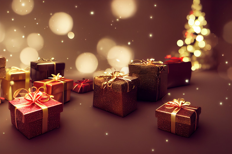 Christmas Gift Boxes Background