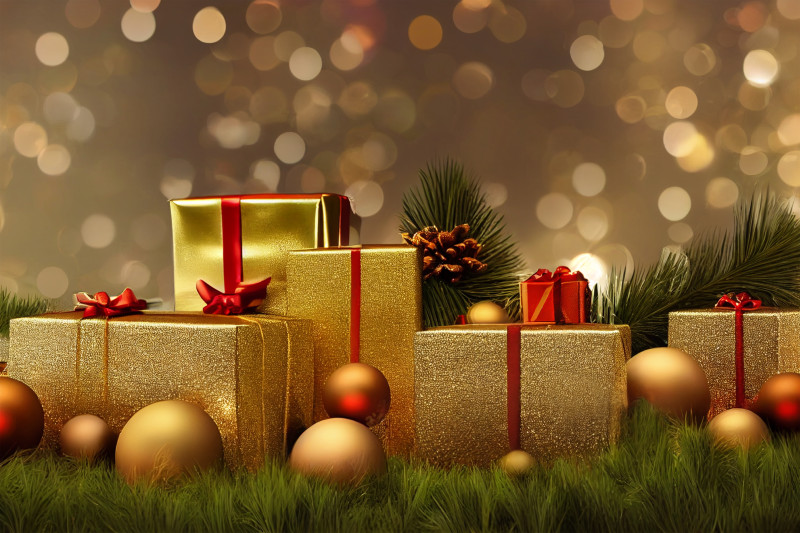Christmas Gift Boxes Background Image