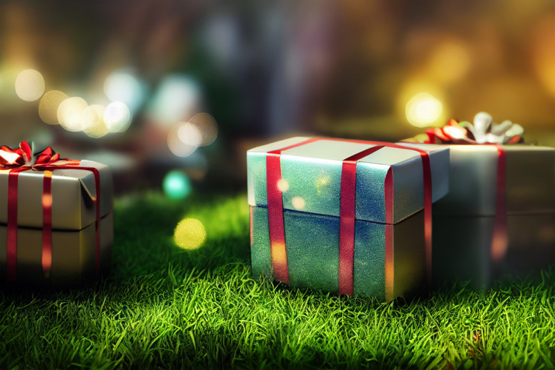 Christmas Background with Gift Boxes