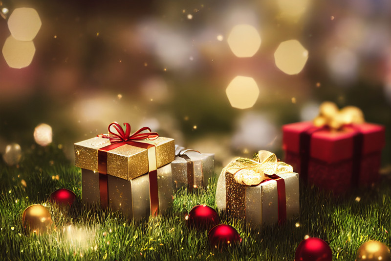 Christmas Background with Gifts