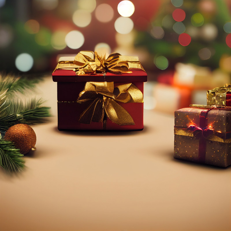 Christmas Background with Gift Boxes Image