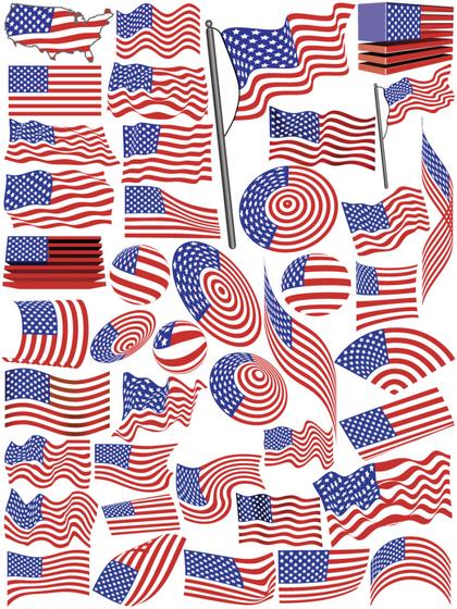 American Flag Variations Clipart